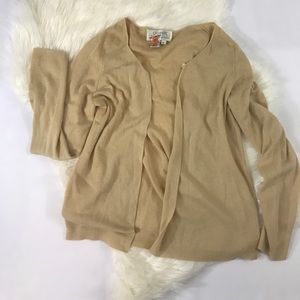 Tan Cashmere Saks Fifth Avenue Cardigan